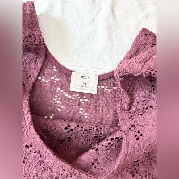 Urban Outfitters Pins and Needles Purple Lace Scoop Neck Top - Picture 9 of 14